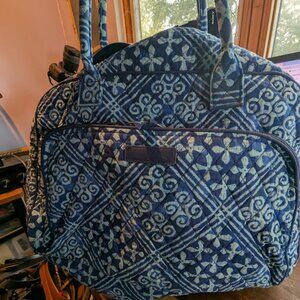 Vera Bradley Zipped Top Blue Tote No Strap